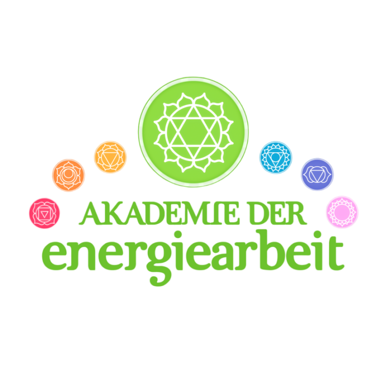 Logo bunt, Symbole und Text: Akademie der Energiearbeit
